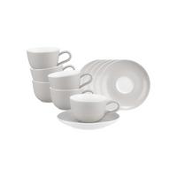 ESPRESSOTASSE MIT UNTERTASSE Liberty Pure Colors New Grey 90 ml 6er Set - Grau, Keramik (12/6.6/12cm) - Seltmann Weiden