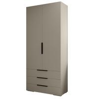 DREHTÜRENSCHRANK 236.7/100/47 2-türig - Kaschmir/Schwarz, Holz/Metall (100/236.7/47cm) - MÖBEL KRYSPOL