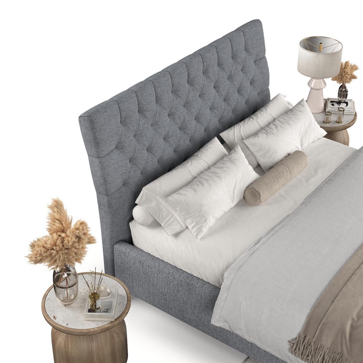 POLSTERBETT Lira 120/200 cm Grau im Neve Stoff - Naturfarben/Grau, Holz/Holzwerkstoff (120/200cm) - AltaBeds