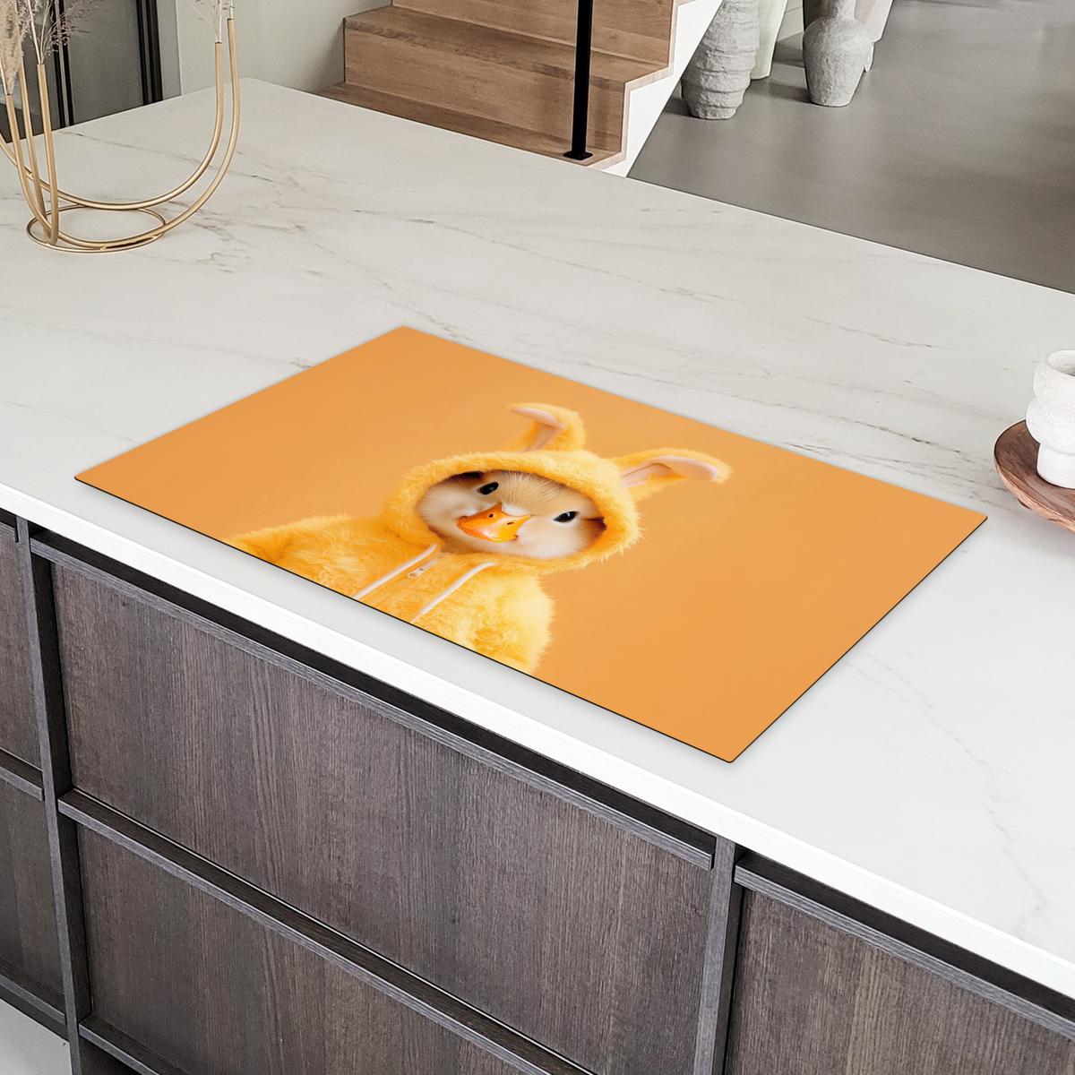 HERDABDECKPLATTE Osterhase - Kostüm - Ente Induktionsschutz 91.6x52.7 cm - Gelb, Kunststoff (91.6/52.7/0.2cm) - MuchoWow