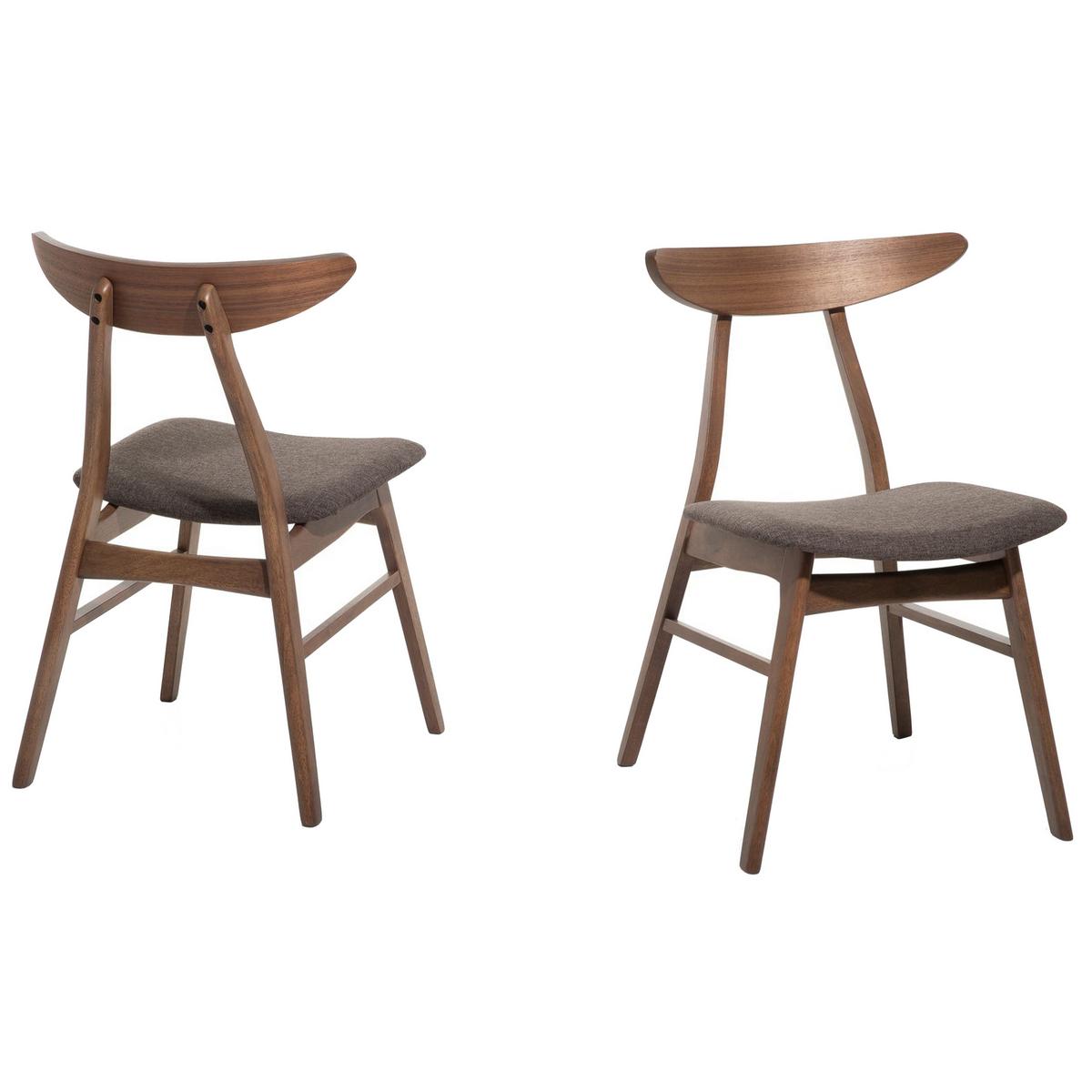 ESSZIMMERSTUHL 2er-Set Gummibaumholz Grau Lynn - Grau, Holz/Textil (49/78/47cm) - Beliani