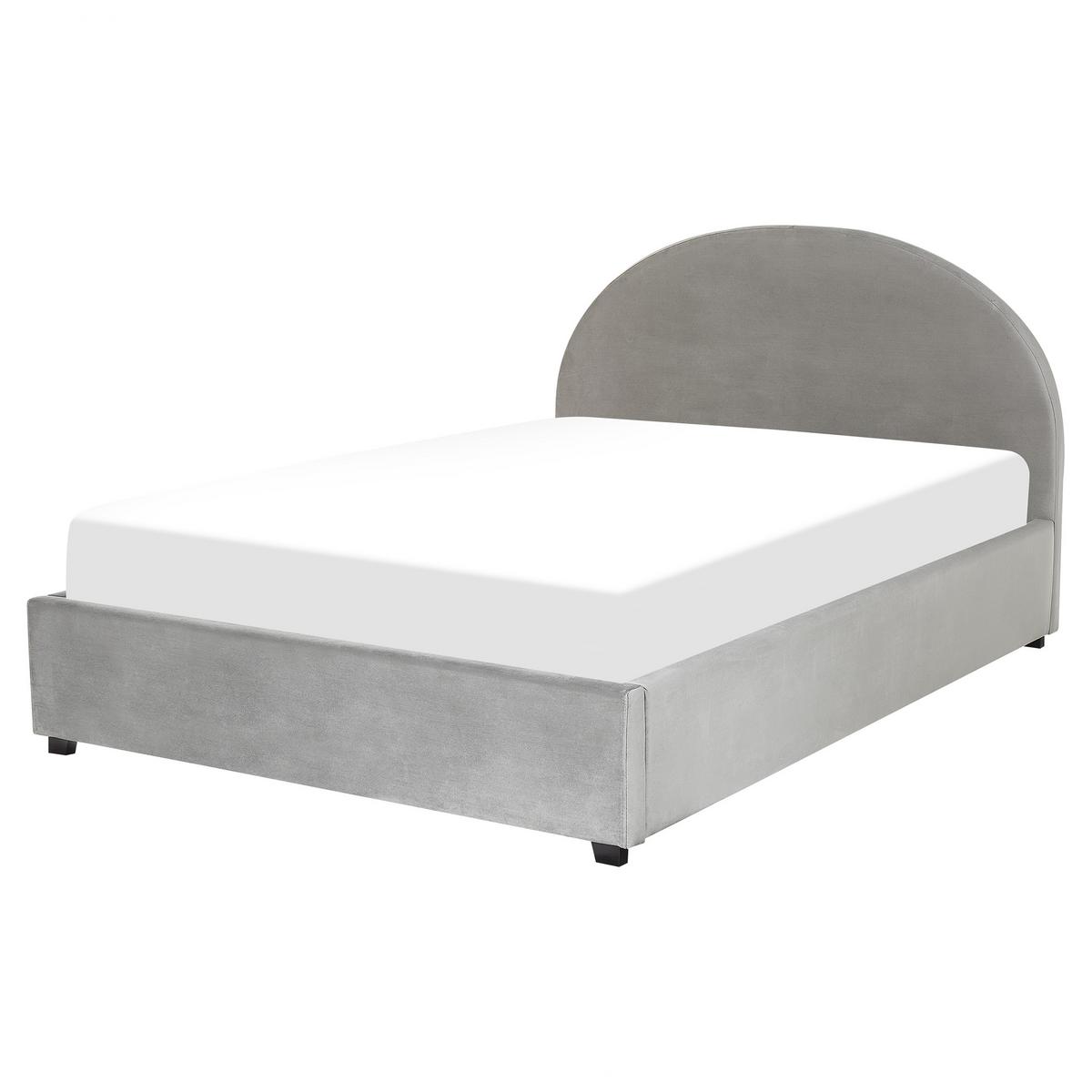 BETT mit Stauraum 160x200 cm Grau Vaucluse - Hellgrau, Textil (160/200cm) - Beliani