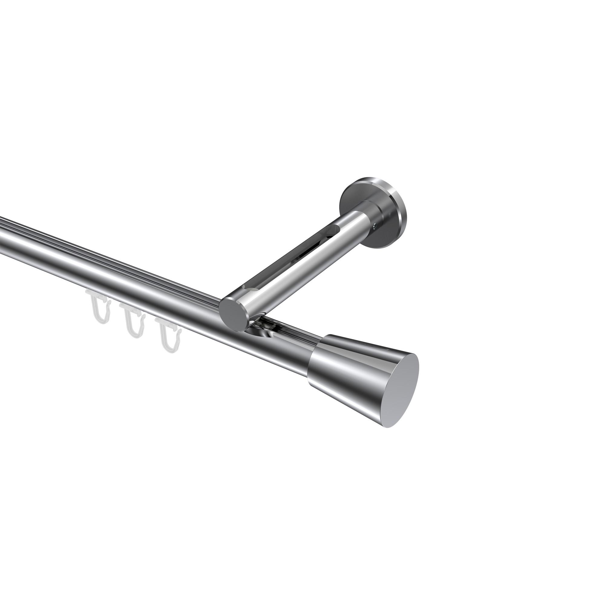 GARDINENSTANGE INNENLAUF Siteno Sitra 360 cm (geteilt in 2 x 180 cm), 1-läufig, 20 mm Ø Chrom - Chromfarben, Metall (360cm) - INTERDECO
