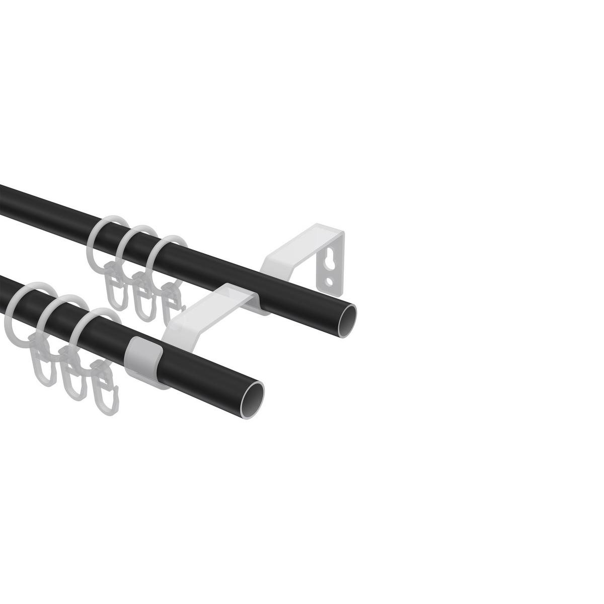 GARDINENSTANGE Olymp Alessia 100 cm, 2-läufig, 16 mm Ø Schwarz - Schwarz, Metall (100cm) - INTERDECO