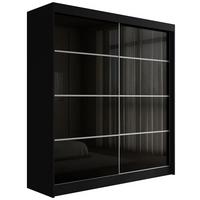 KLEIDERSCHRANK PEKA III - 200 cm - Schwarz - Schwarz, Holzwerkstoff (200/215/61cm) - ALTDECOR