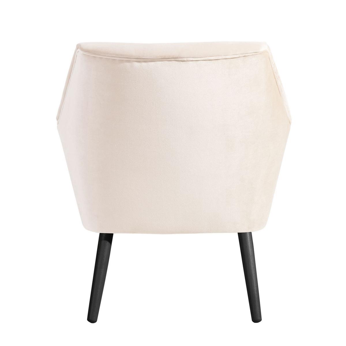 SESSEL Kachka Bezug Samtvelour Buche schwarz / creme - Buche Kolonial/Creme, Kunststoff (71/81/67cm) - 58aufmkessel