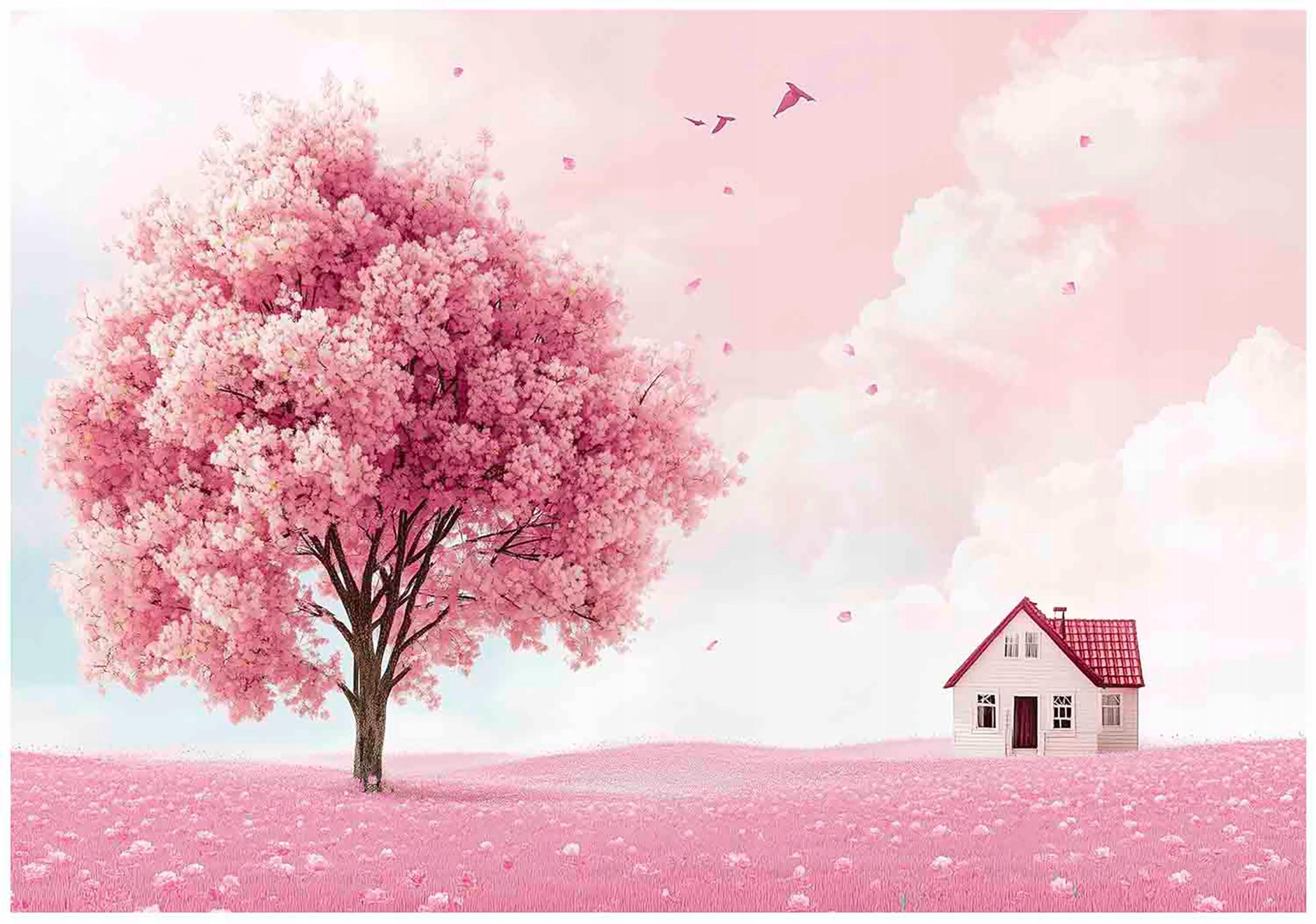FOTOTAPETE Kinderzimmer Mädchen Baum 200x140 - Multicolor, Papier (200/140cm) - Wallarena