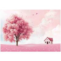 FOTOTAPETE Kinderzimmer Mädchen Baum 200x140 - Multicolor, Papier (200/140cm) - Wallarena
