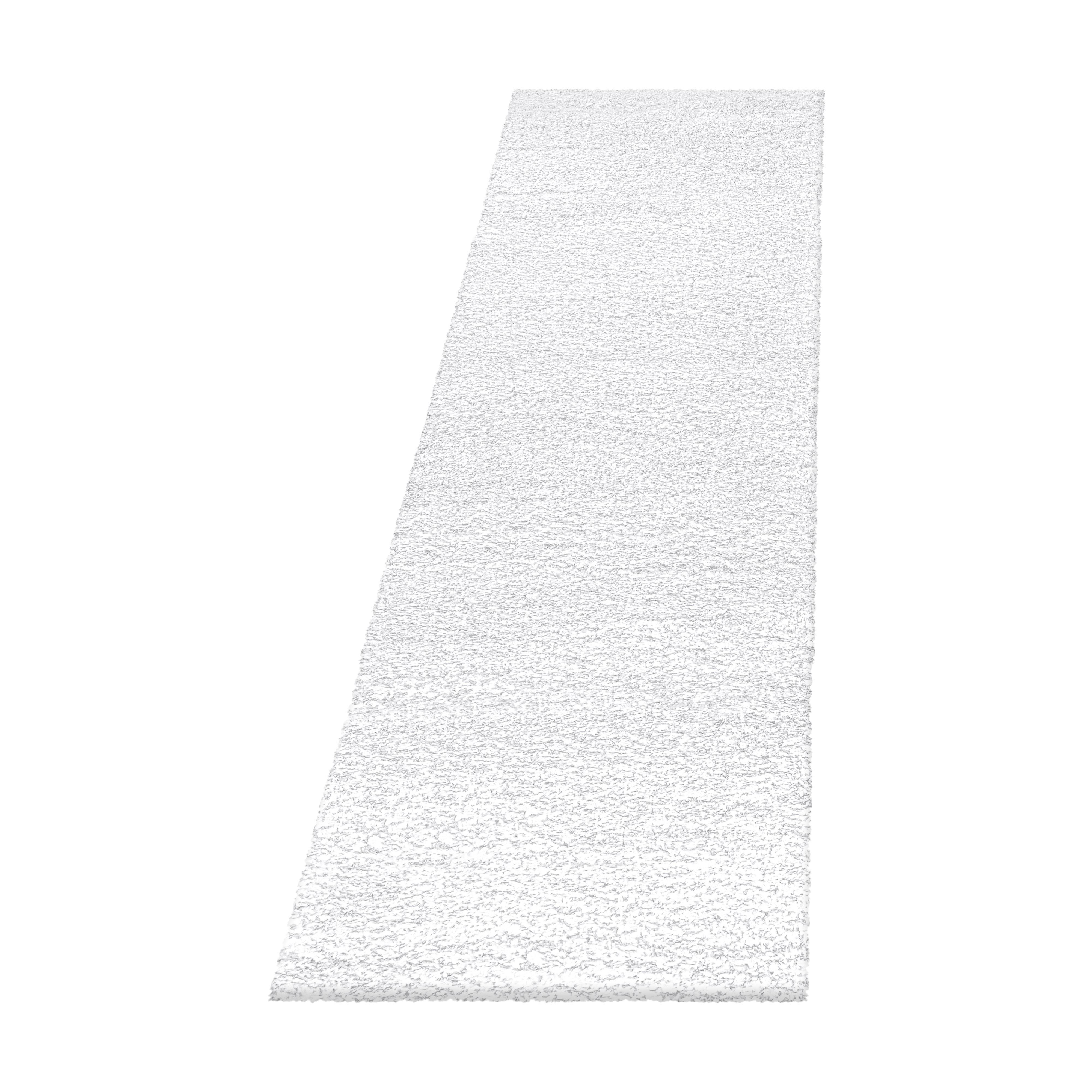 HOCHFLORTEPPICH SALZACH, einfarbig, aus Polypropylen, Weiß, 80 x 250 cm - Weiß, Textil (250/80cm) - KADIMA DESIGN