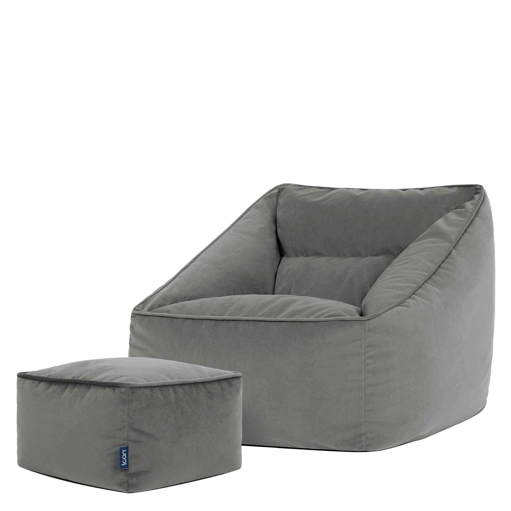 SITZSACK Sessel mit Sitzpouf - Grau, Textil (70/65/70cm) - icon