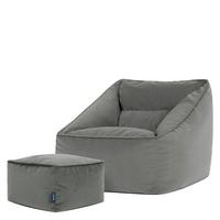 SITZSACK Sessel mit Sitzpouf - Grau, Textil (70/65/70cm) - icon