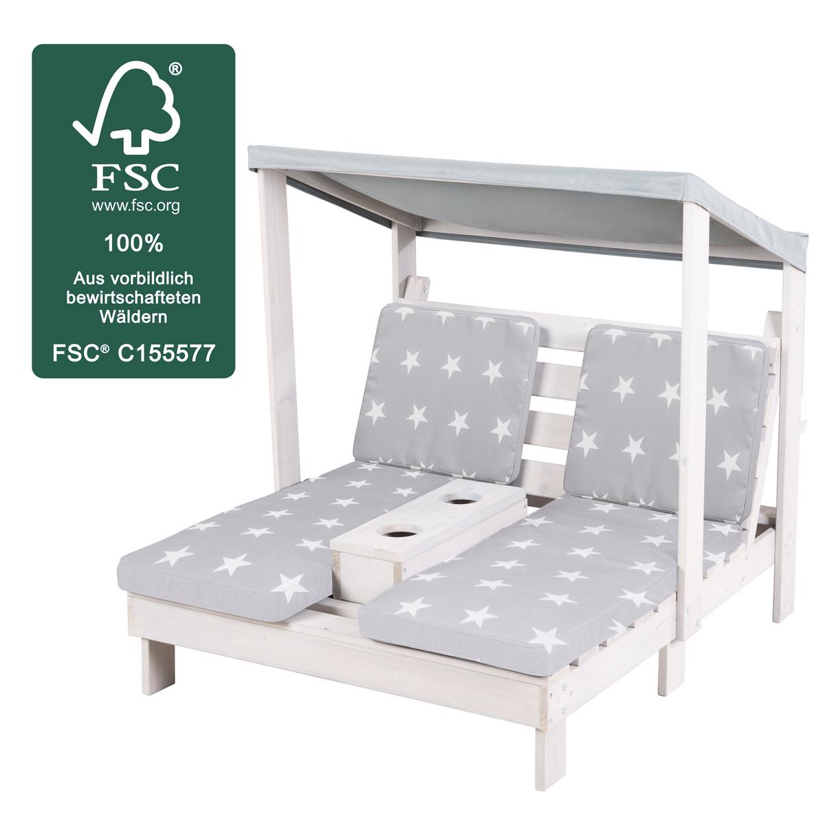 OUTDOORSITZGELEGENHEIT Little Stars - Hellgrau, Holz (85/88/91cm) - Roba