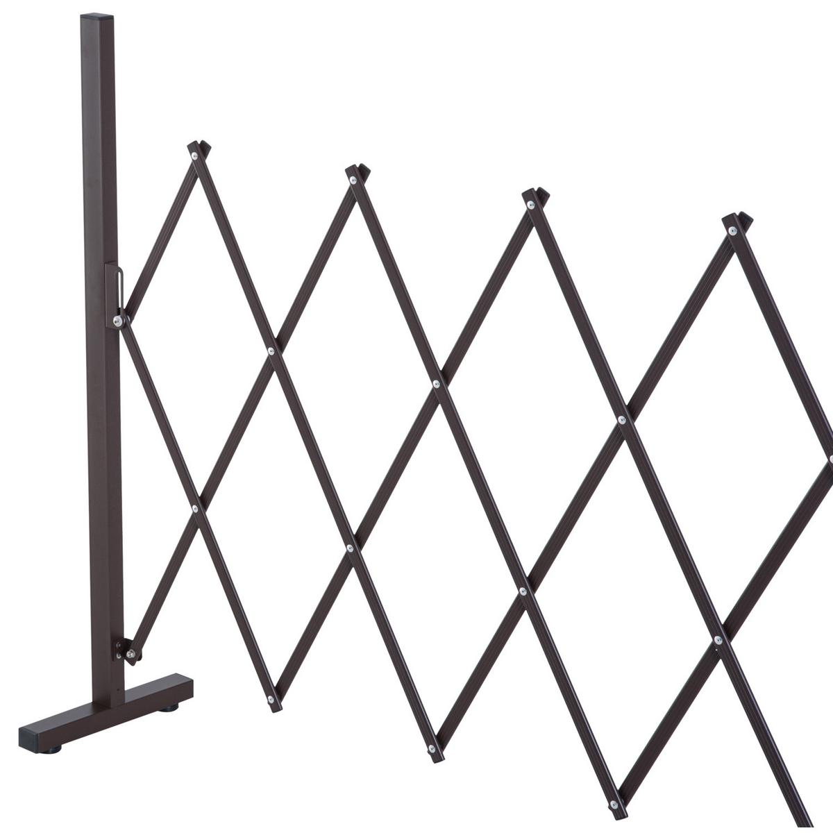 GARTENZAUN, Aluminium, Eisen, Dunkelbraun, 103,5H x 35-300L cm - Dunkelbraun, Metall (31/103cm) - Outsunny