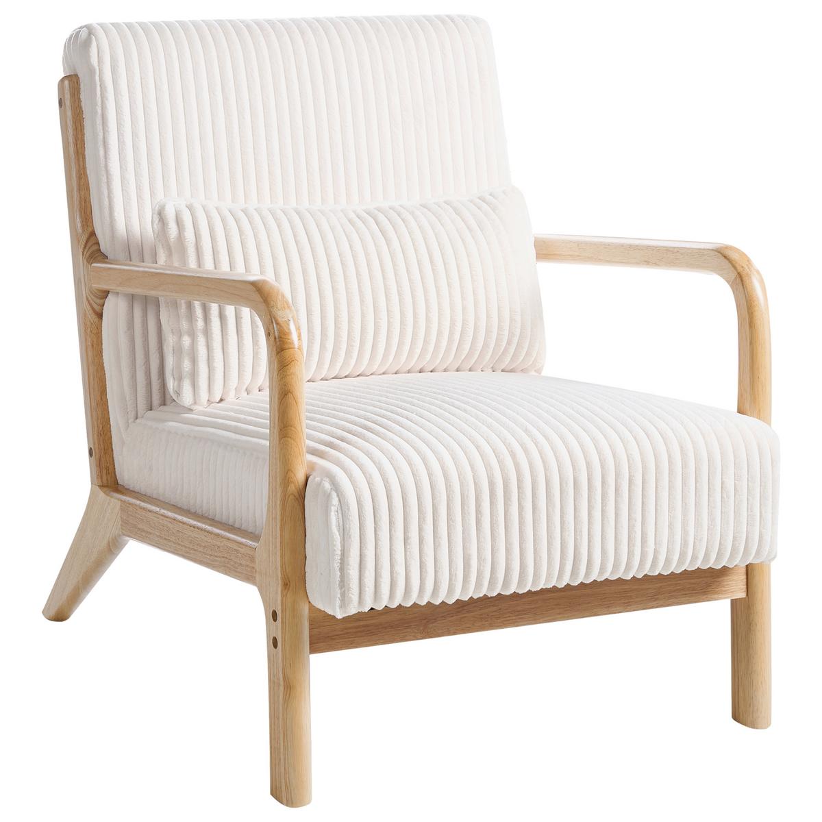 SESSEL Hellbraun Sorsele - Hellbraun/Weiß, Textil (64/77/82cm) - Beliani