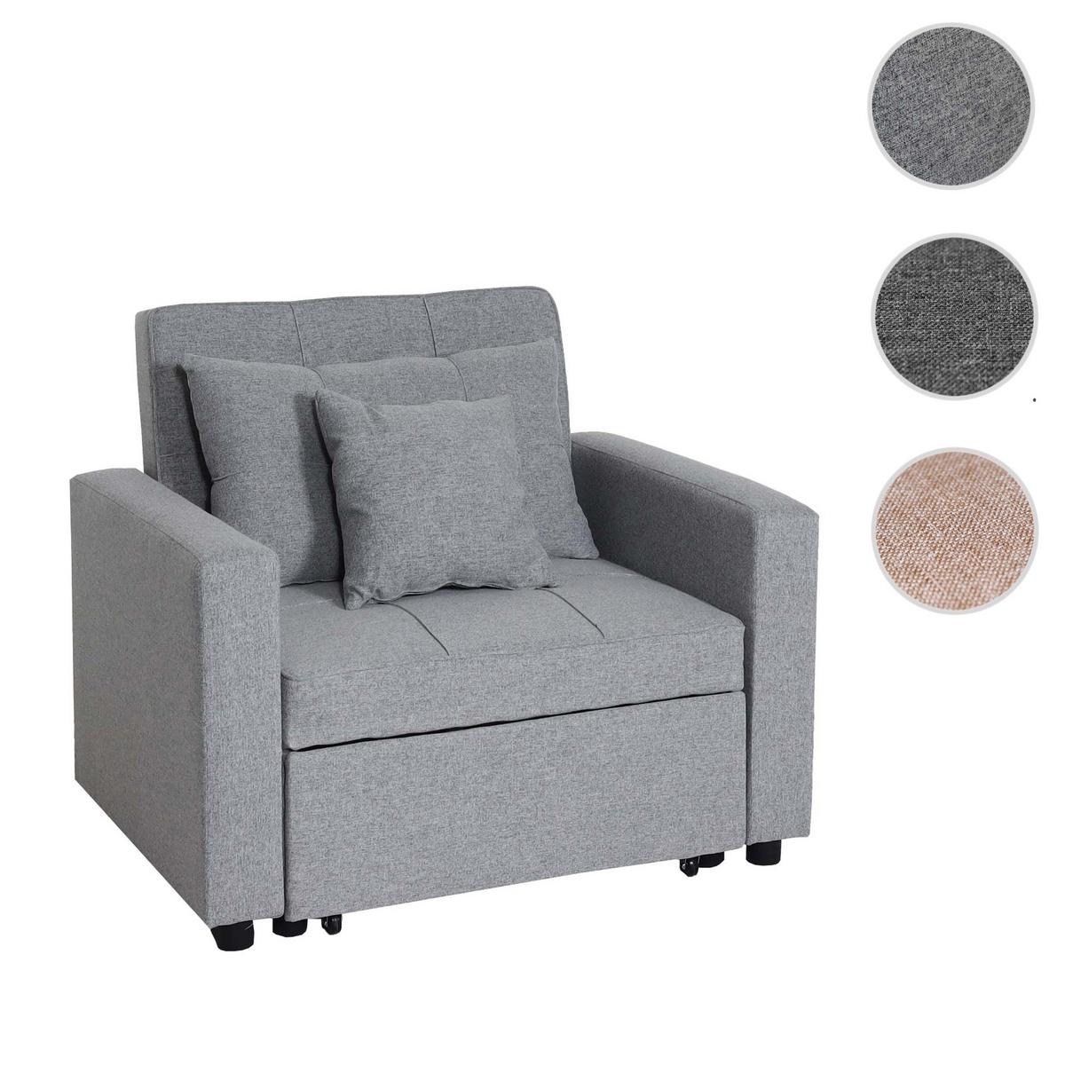 SCHLAFSESSEL Grau - Hellgrau, Textil (101/90/197cm) - MCW