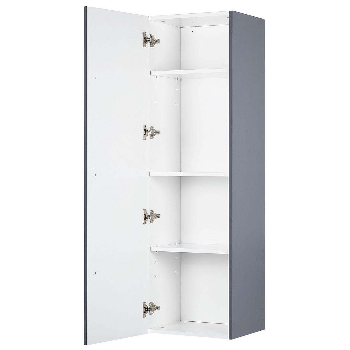 BAD HÄNGESCHRANK grau Mataro - Silberfarben/Grau, Holzwerkstoff (40/132/35cm) - Beliani