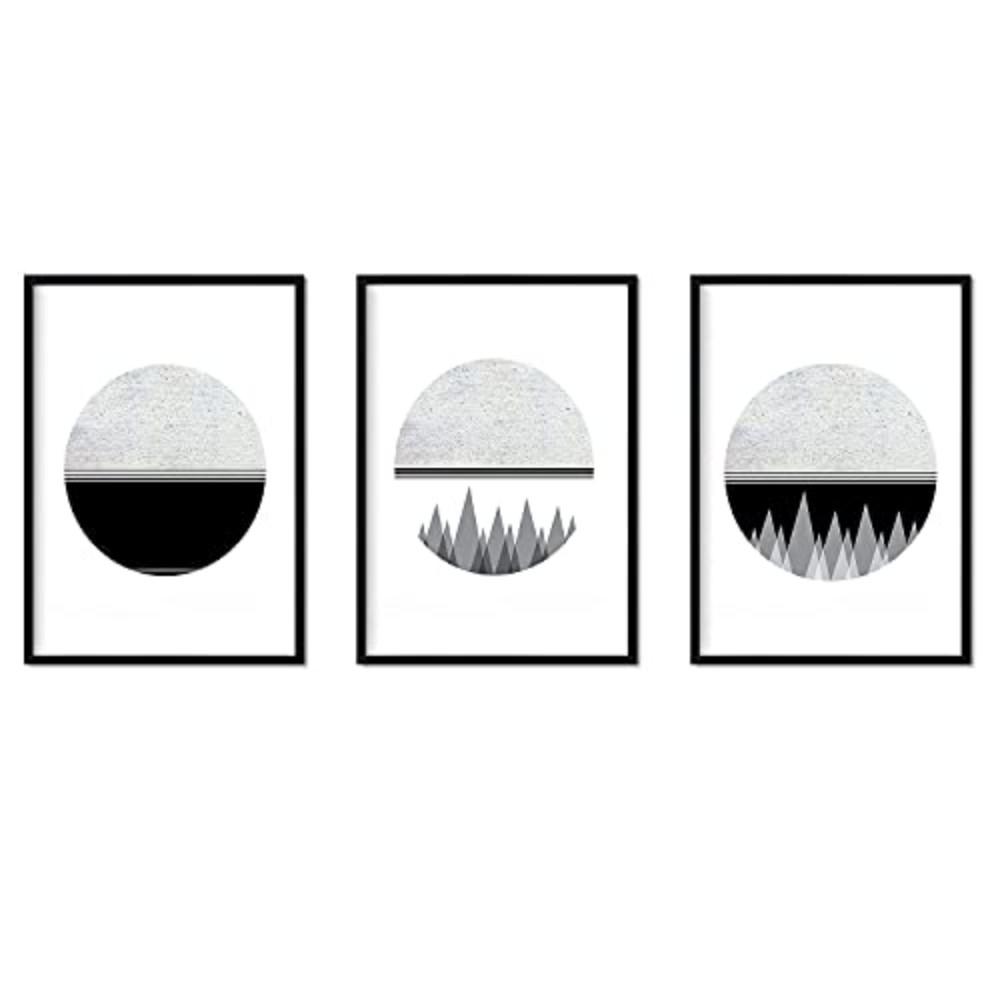 POSTER Set Mit 3 Geometrische Berglandschaften A4 Rahmenlos - Klar, Papier (29.7/5/21cm) - Nacnic