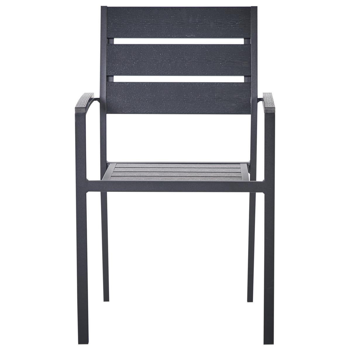 GARTENMÖBEL SET 6-Sitzer Aluminium schwarz Vernio - Schwarz, Kunststoff - Beliani