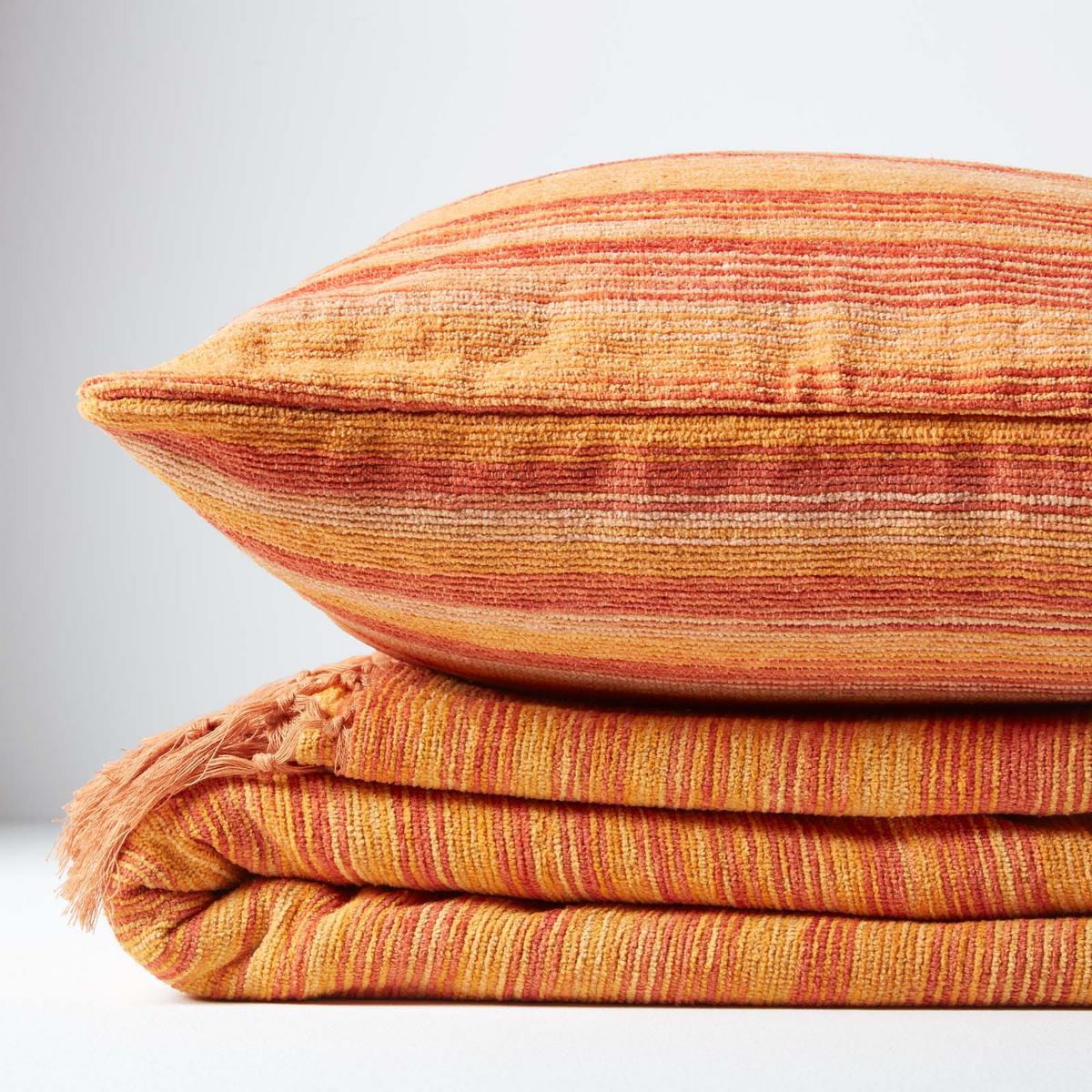 KISSENHÜLLE Chenille Tie Dye terracotta 45/45 cm - Terracotta, Textil (45/45cm) - Homescapes