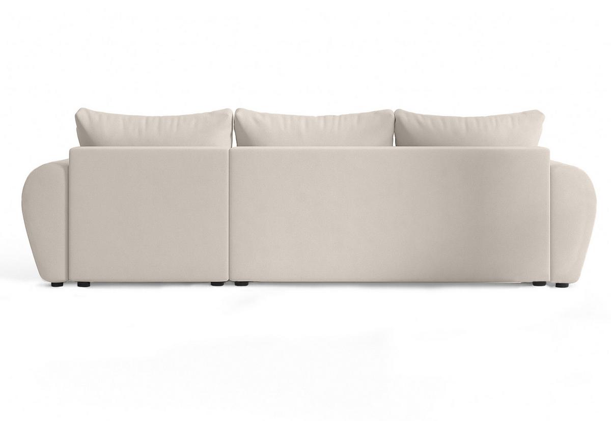 ECKSOFA L Form Malatya Beige 246/145/80 cm stilvolle mit Schlaffunktion R - Beige/Schwarz, Kunststoff/Textil (246/145cm) - AX Living