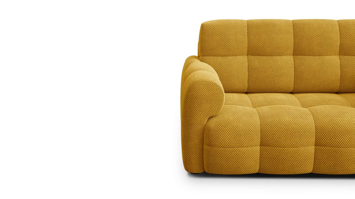 SOFA MELLOW 2-Sitzer, safran - Gelb/Schwarz, Holz/Textil (153/87/98cm) - Wozimo