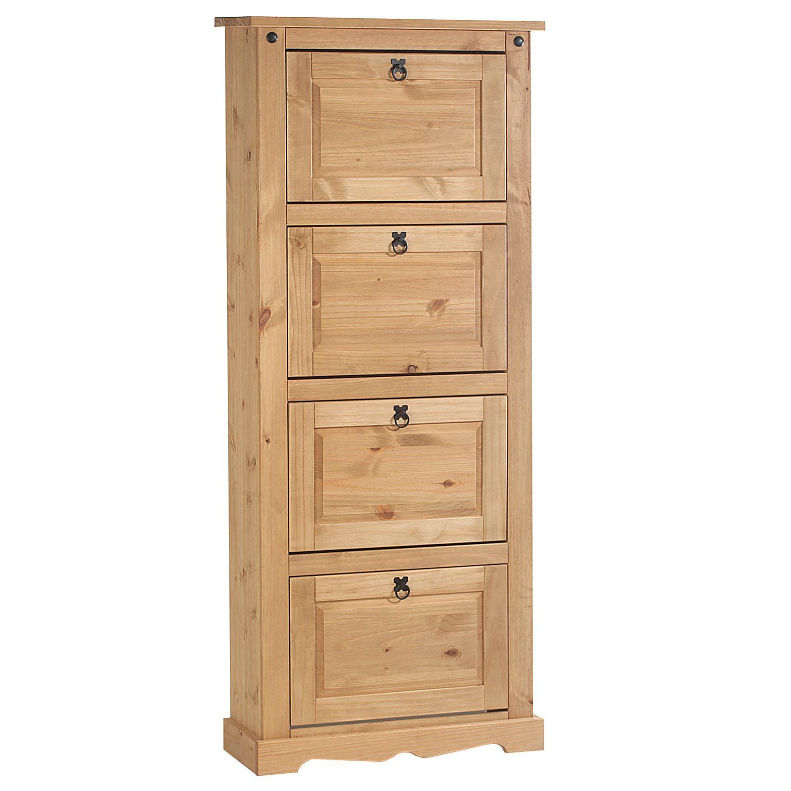 MEXIKO MÖBEL SCHUHSCHRANK TEQUILA - Kieferfarben, Holz (73/177/26cm) - IDIMEX