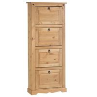 MEXIKO MÖBEL SCHUHSCHRANK TEQUILA - Kieferfarben, Holz (73/177/26cm) - IDIMEX