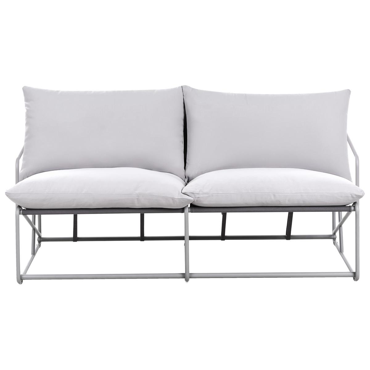GARTENSOFA 2-Sitzer Metall Grau Ponte - Dunkelgrau, Metall (160/88/94cm) - Beliani