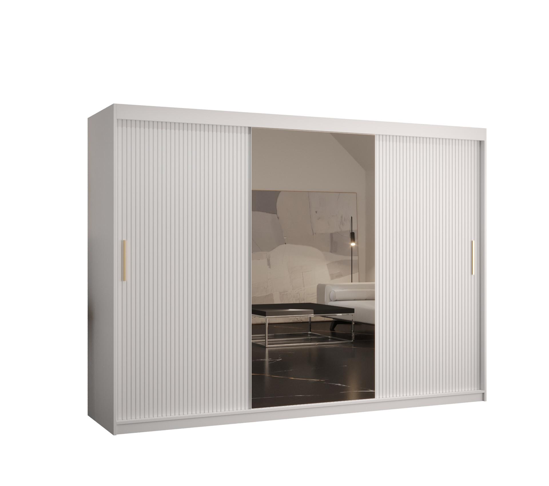SCHWEBETÜRENSCHRANK 200/250/62 3-türig - Goldfarben/Weiß, Holz/Kunststoff (250/200/62cm) - MÖBEL KRYSPOL