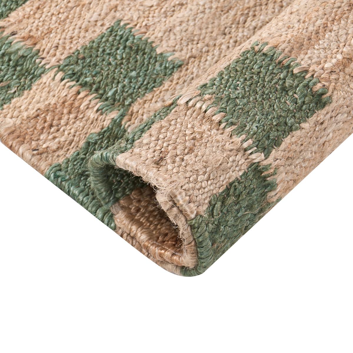 TEPPICH Beige/Grün 160/230 cm Jute Beed - Beige, Textil (160/230cm) - Beliani