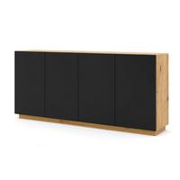 KOMMODE Artisan Eiche, Schwarz 198/89/41 - Schwarz, Holzwerkstoff (198/89/41cm) - RAUMHIRSCH FURNITURE