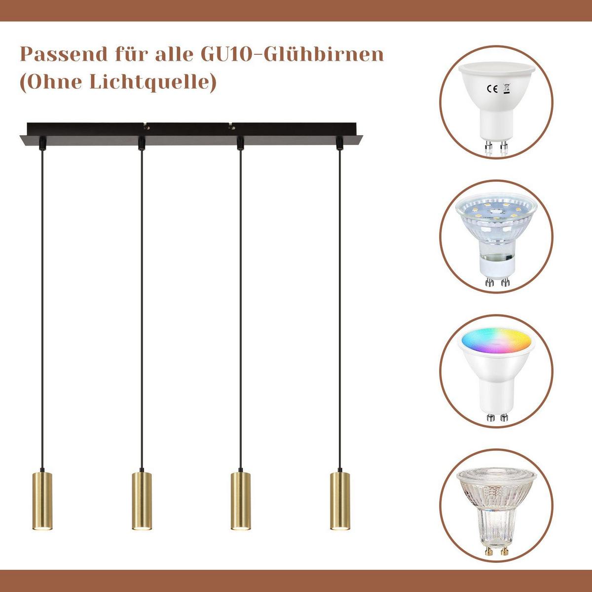 PENDELLEUCHTE Glück 60/6/170 cm - Goldfarben, Metall (60/6/170cm) - Nettlife