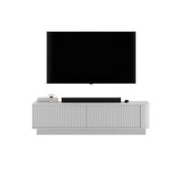 TV-LOWBOARD Aurora Weiß matt 140 cm mit Sockel - Weiß, Holzwerkstoff (140/37/35cm) - Meble Lindner