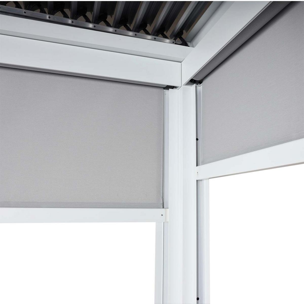 ALU PERGOLA MIT SEITENWAND Weiß - Weiß, Metall (368/224/306cm) - MCW