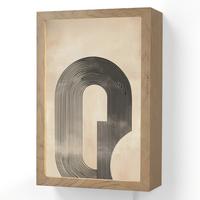 WANDLEUCHTE Schleife - Streifen - Minimalistisch - Schwarz 20x30 cm - Beige, Holzwerkstoff (20/30/8cm) - OnlyWow