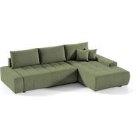 ECKSOFA Draco L grün rechts - Chromfarben/Grün, Textil/Metall (267/186cm) - Beautysofa