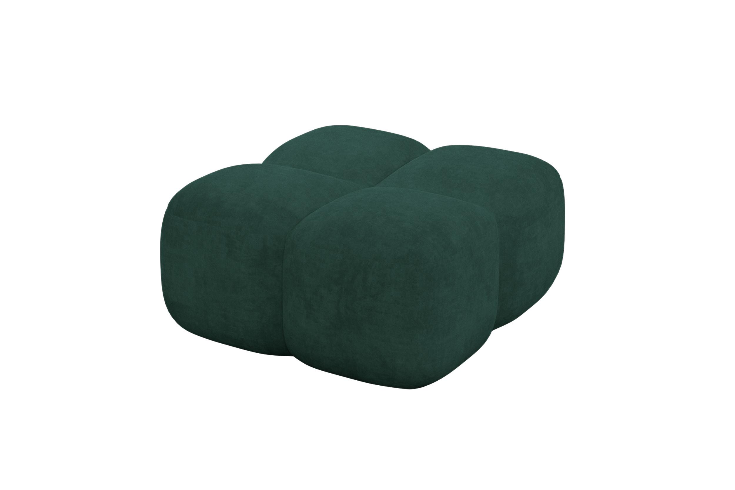 POUF Miko-Puf 90x90x45 cm Grün Velours Modular Sitzhocker - Schwarz/Grün, Holzwerkstoff/Kunststoff (90/43/90cm) - ALTDECOR