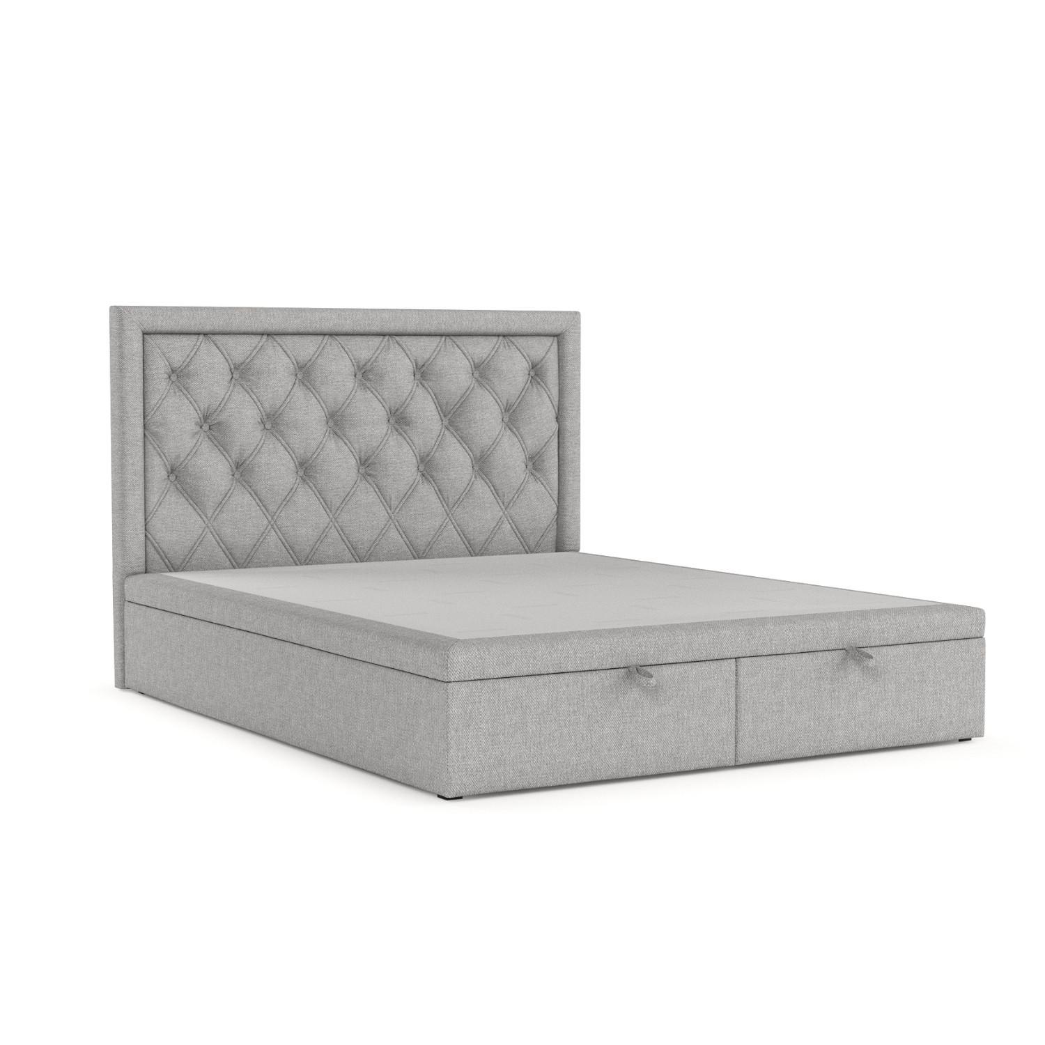 POLSTERBETT Nicobar mit Stauraum 180/200 cm Grau im Megan Stoff - Schwarz/Grau, Holz/Holzwerkstoff (180/200cm) - AltaBeds