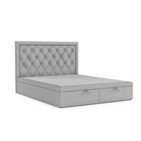 POLSTERBETT Nicobar mit Stauraum 200/200 cm Grau im Megan Stoff - Schwarz/Grau, Holz/Holzwerkstoff (200/200cm) - AltaBeds