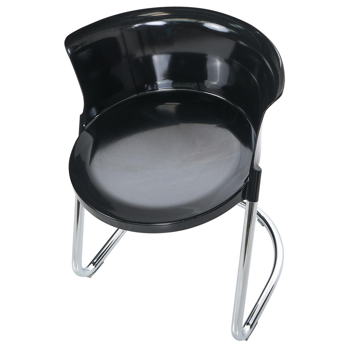 ESSZIMMERSTUHL 2er Set Schwarz Oshkosh - Silberfarben/Schwarz, Kunststoff (47/63/50cm) - Beliani
