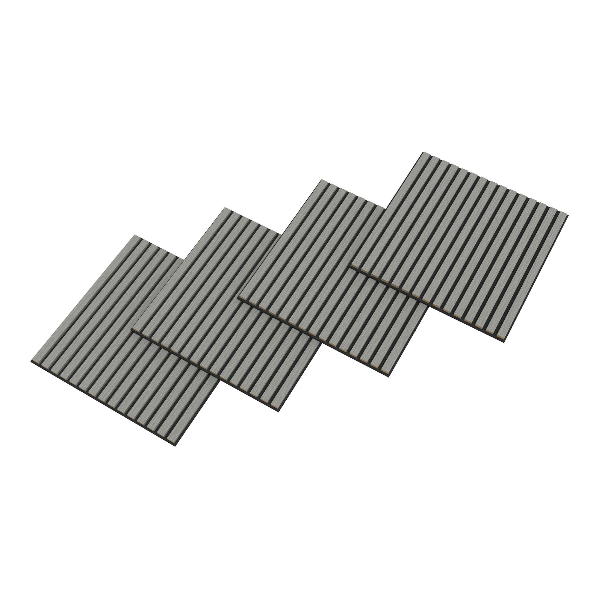 AKUSTIK WANDPANEEL-SET Vang 4-TLG. II - Eiche Bianco, Holzwerkstoff/Kunststoff (60/60/2.1cm) - NEU.HOLZ