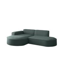 ECKSOFA Palma Xs Ottomane Opera Velvet - Smaragdgrün, Holzwerkstoff/Textil (236/165cm) - Fun Möbel