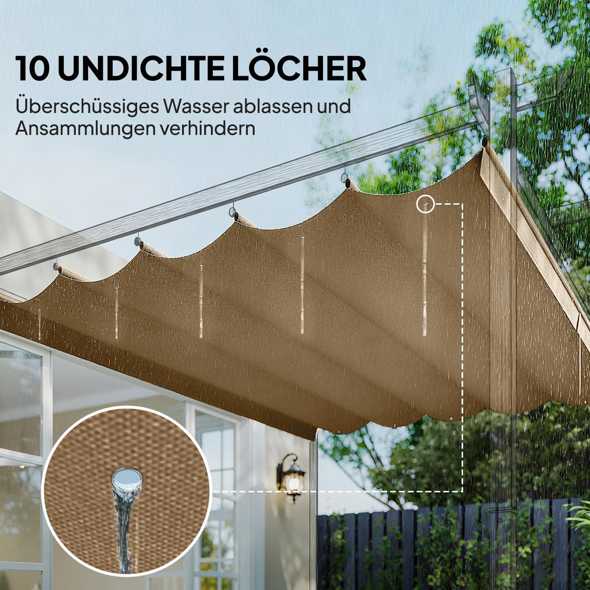 ERSATZDACH aus Polyester Braun - Braun, Textil (255/6/250cm) - Outsunny