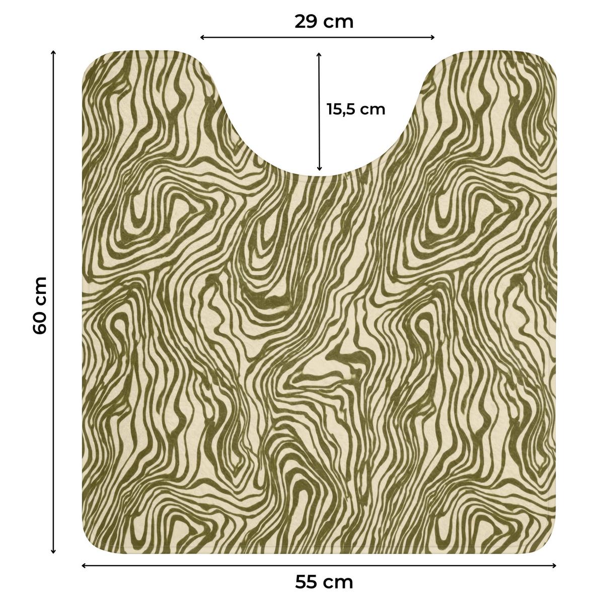 WC-VORLEGER Abstrakt - Marmor - Grün Toilettenvorleger 55x60 cm - Dunkelgrün, Textil (55/1cm) - OnlyWow