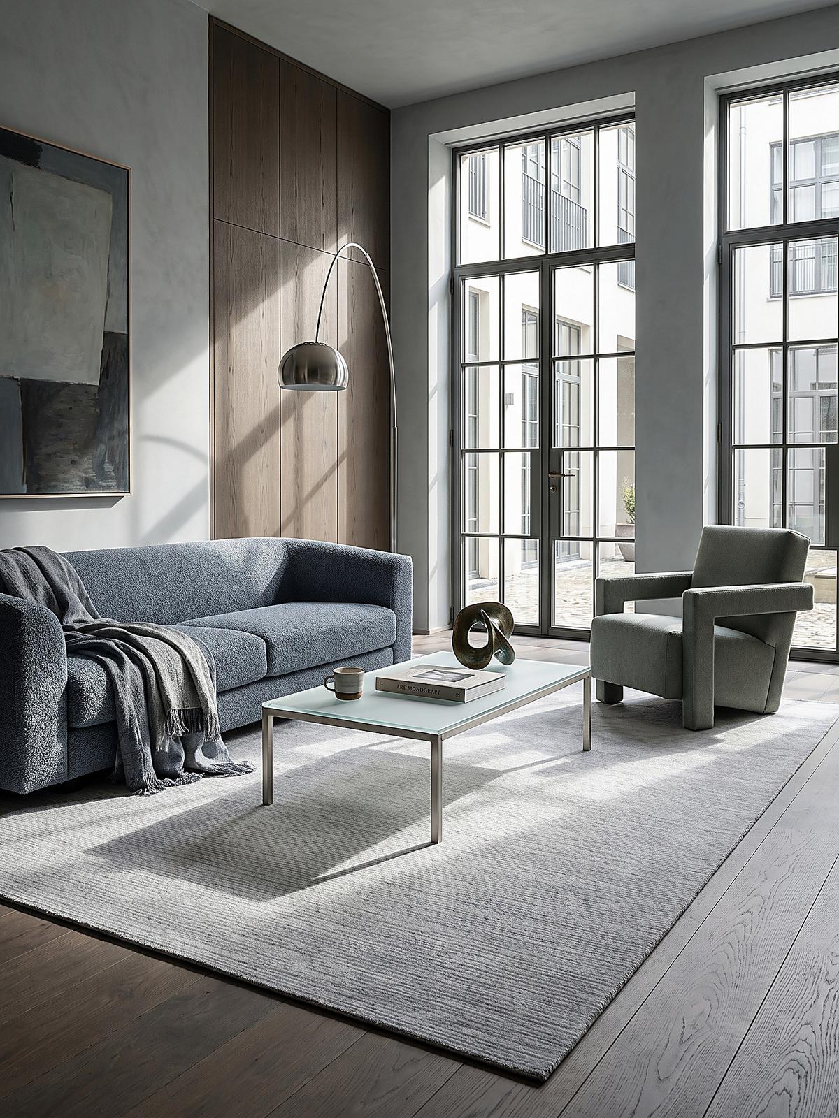 TEPPICH Kurzflor KASOS Waschbar Gestreift Polyester Grau 120 x 170 cm - Grau, Textil (120/170cm) - KADIMA DESIGN