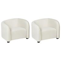 SESSEL 2er-Set Cremeweiß Veltada - Weiß, Textil (95/72/86cm) - Beliani