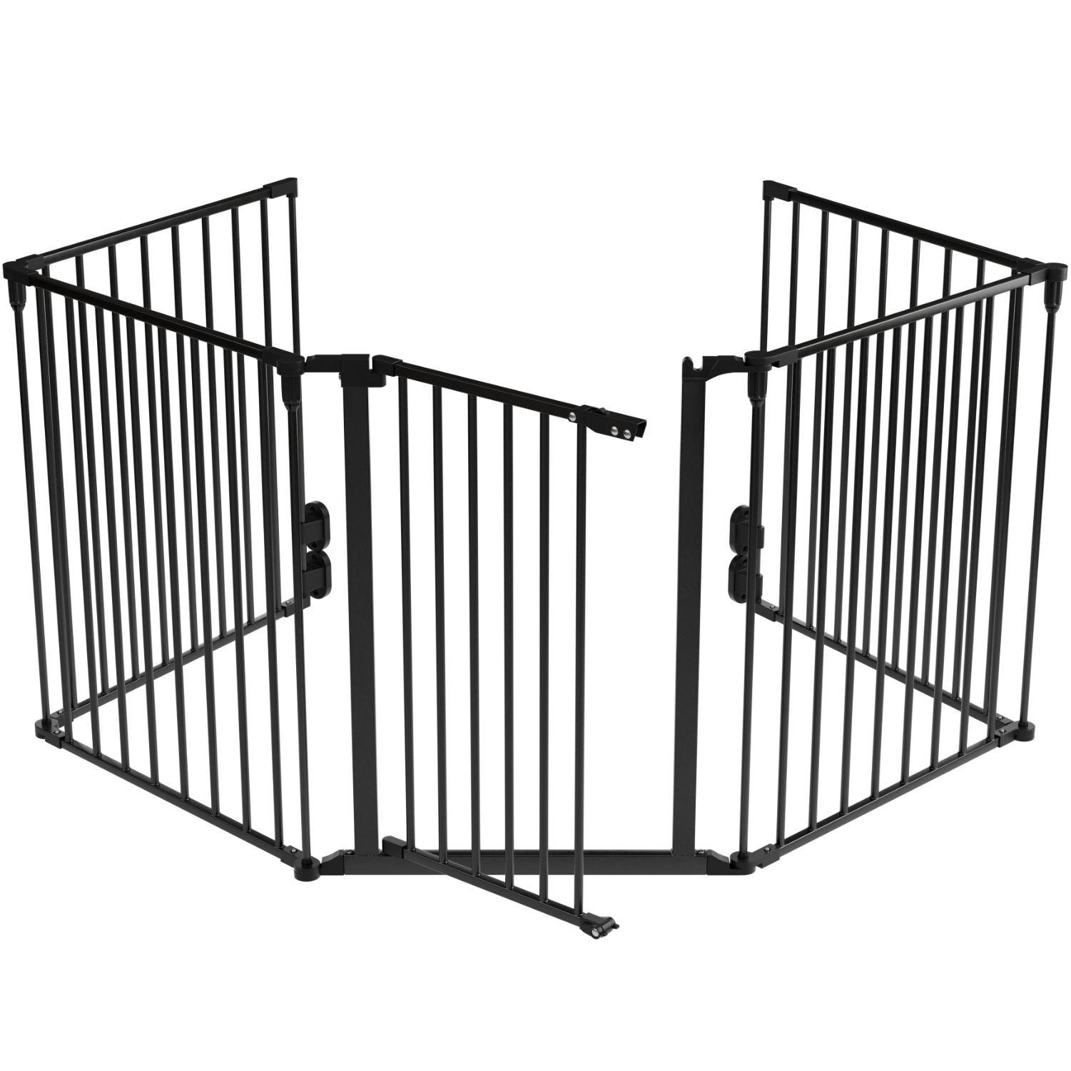 KAMINSCHUTZGITTER 300 cm - Schwarz, Metall (60/76/303cm) - Juskys