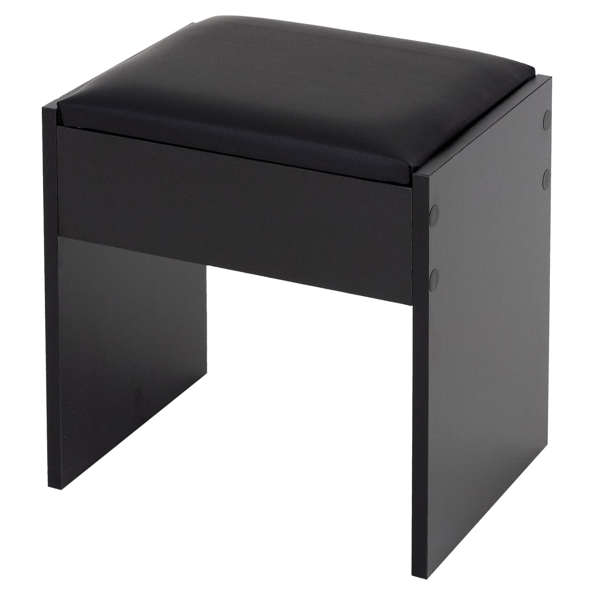 HOCKER Schwarz 40x43x29,5 cm für Schminktisch - Schwarz, Holzwerkstoff (29.5/43/40cm) - ECD-Germany