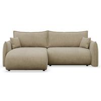 ECKSOFA Cushi Beige-Chenille - Beige/Schwarz, Kunststoff/Textil (252/183cm) - Selsey