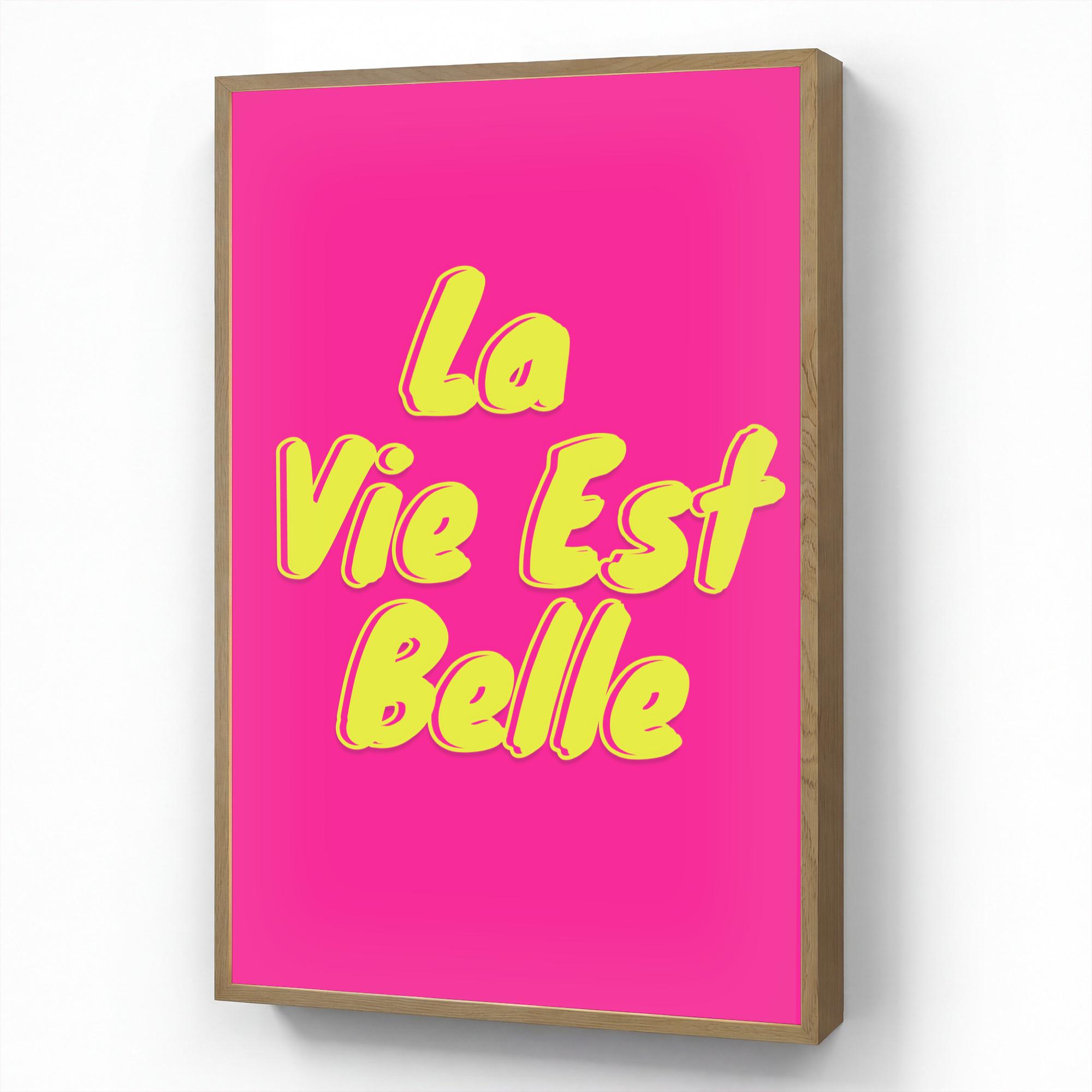 WANDLEUCHTE MIT AKKU Zitat - Retro - Rosa 60x90 cm - Pink, Holzwerkstoff (60/90/8cm) - OnlyWow
